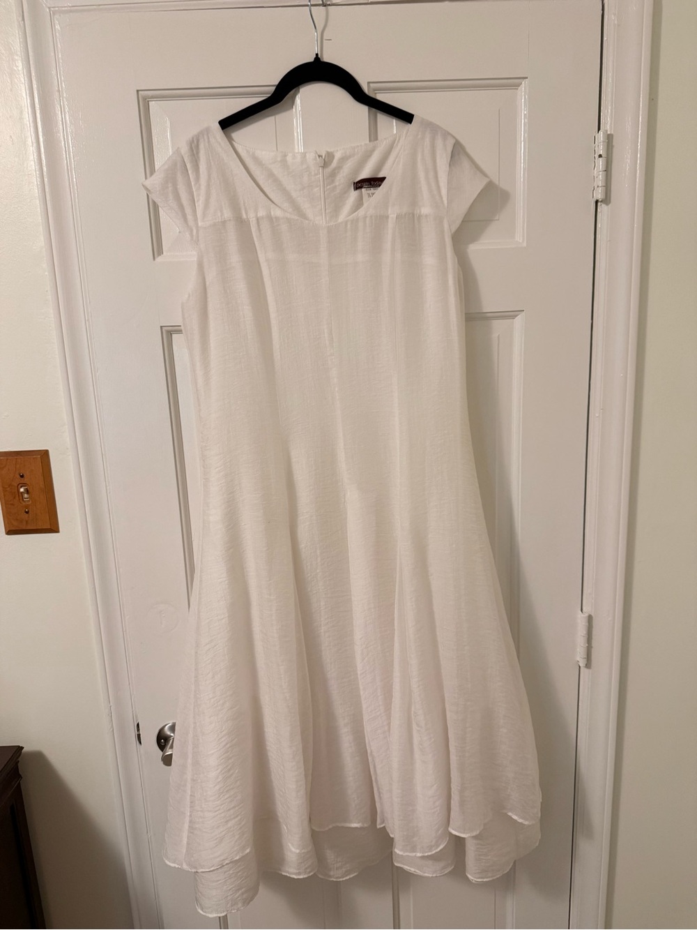 Women's White Cap Sleeve Midi Dress